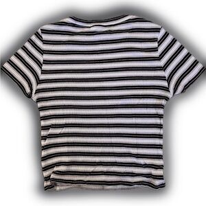 H&M purple, black and white striped top